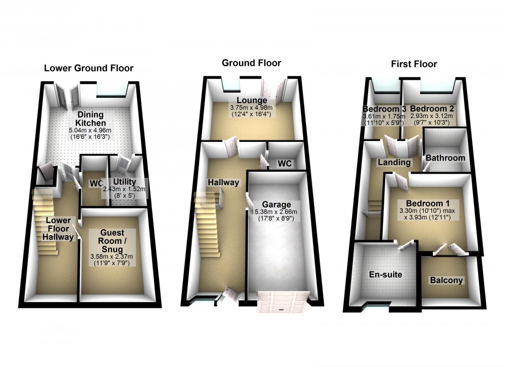 Floorplans For Old Turnpike, Honley, Holmfirth