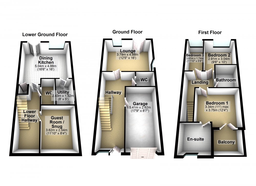 Floorplans For Old Turnpike, Honley, Holmfirth