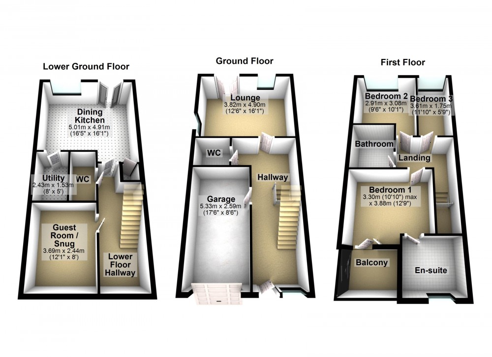 Floorplans For Old Turnpike, Honley, Holmfirth