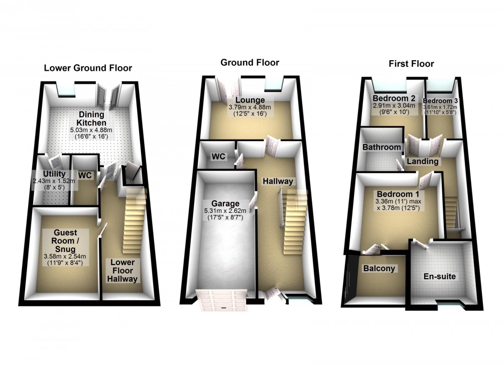 Floorplans For Old Turnpike, Honley, Holmfirth