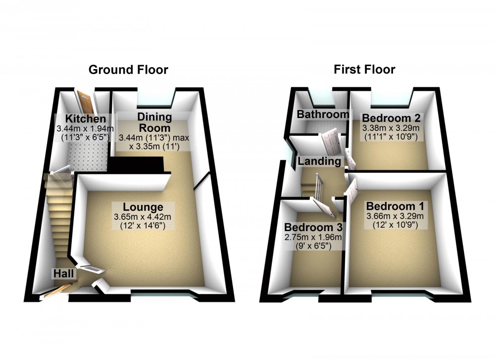 Floorplans For Lepton, Huddersfield