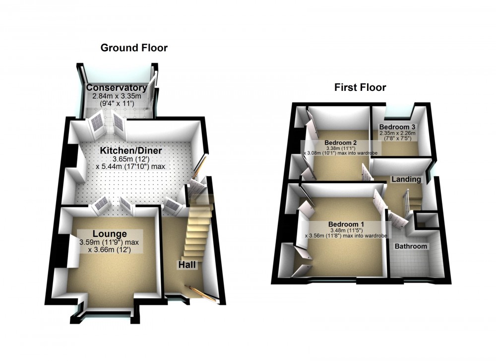 Floorplans For Oakes, Huddersfield